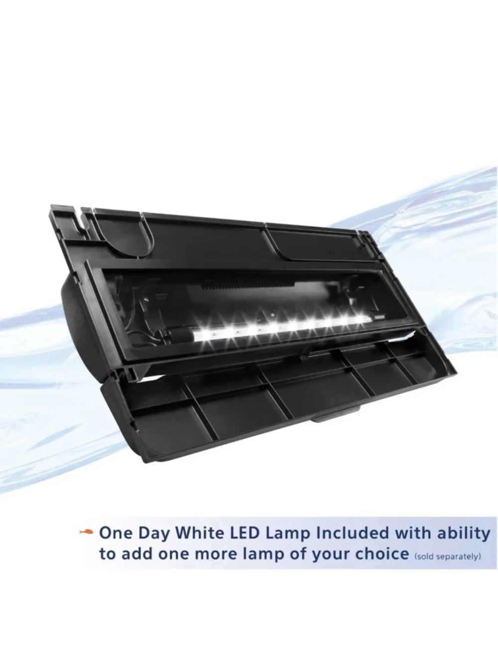 Aqueon LED Deluxe Fish Tank Aquarium Full Hood with LED Light, Black, 20 Inch